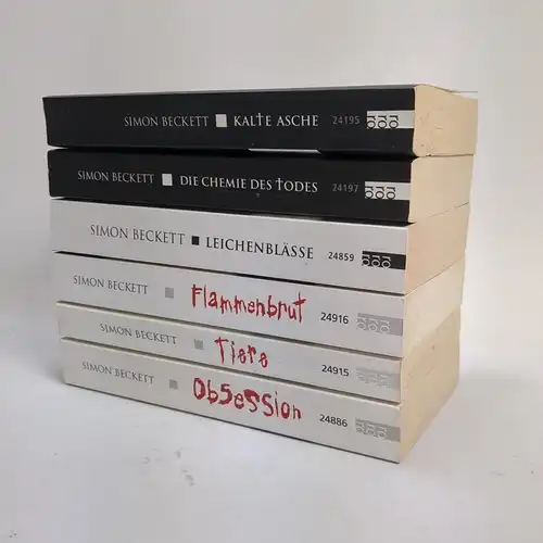 5 Bücher Simon Beckett: Flammenbrut; Tiere; Obsession; Leichenblässe; Asche ...