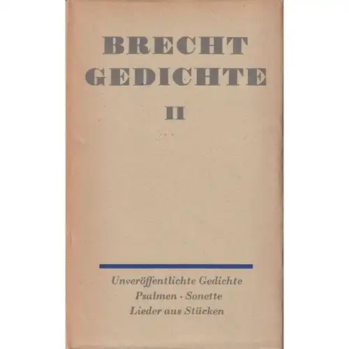 Buch: Gedichte. Band II, Brecht, Bertolt. Gedichte, 1978, Aufbau Verlag