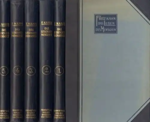Buch: Das Leben des Menschen, Kahn, Fritz. 5 Bände, 1926 ff, gebraucht, gut