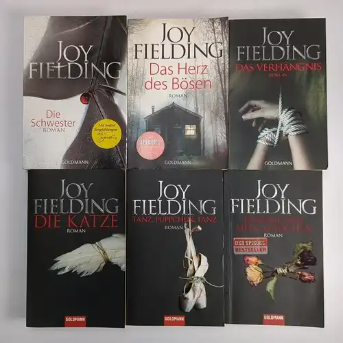6 Bücher Joy Fielding: Schwester; Herz des Bösen; Verhängnis; Katze; Tanz ...