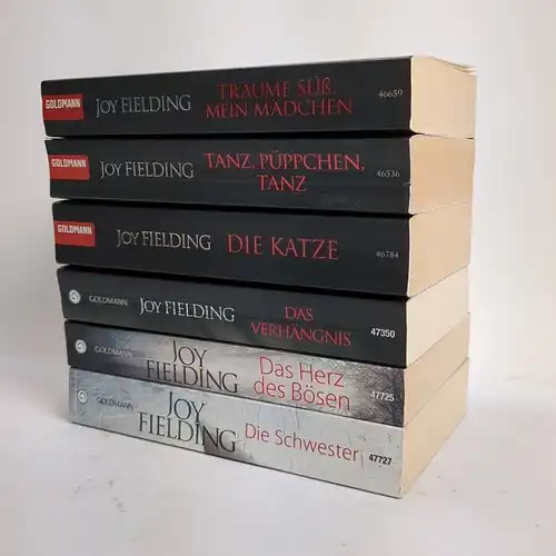 6 Bücher Joy Fielding: Schwester; Herz des Bösen; Verhängnis; Katze; Tanz ...