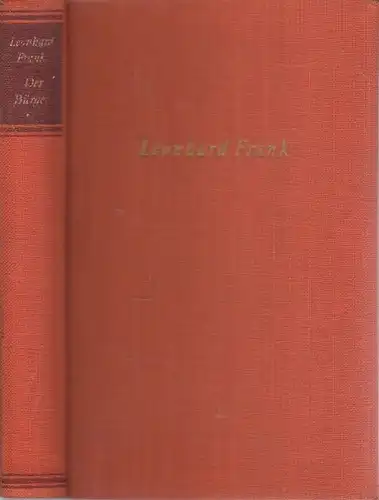 Buch: Der Bürger, Frank, Leonhard. 1954, Aufbau Verlag, Roman, gebraucht, gut