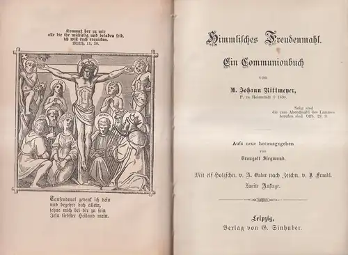 Buch: Himmlisches Freudenmahl, Ein Communionbuch, M. Johann Rittmeyer, Einhuber
