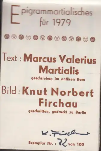 Kalender: Epigrammartialisches für 1979, Martial /Knut Norbert Firchau 1978