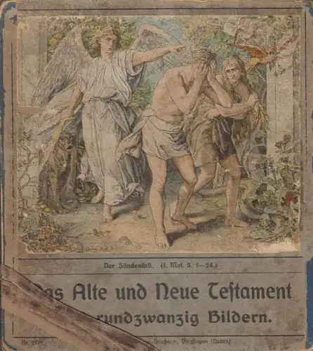 Buch: Das Alte und Neue Testament in vierundzwanzig Bildern, anonym, ca. 1900,