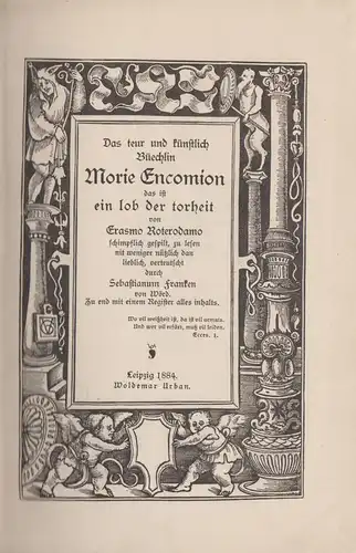 Buch: Das teur und künstlich Morie Encomion das ist ein lob der torheit, Erasmus