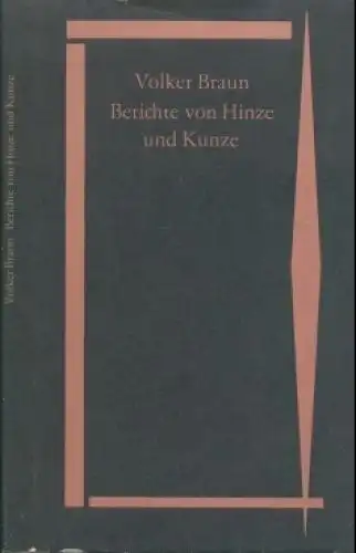 Buch: Berichte von Hinze und Kunze, Braun, Volker. 1983, Mitteldeutscher V 77737
