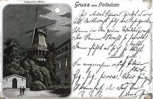 AK Gruss aus Potsdam. Historische Mühle. ca. 1898, Postkarte, gut