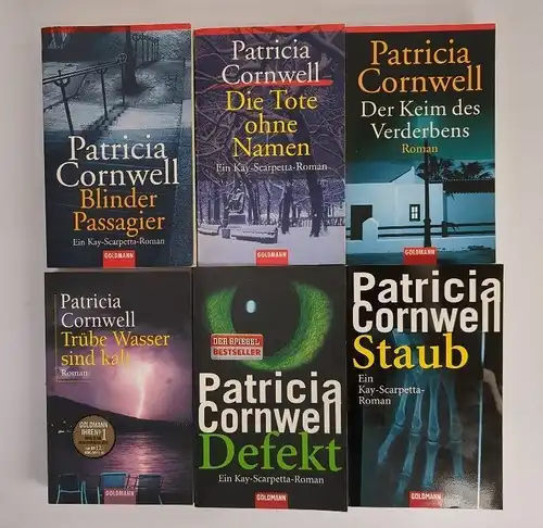 6 Bücher Patricia Cornwell: Kay-Scarpetta-Romane, Goldmann, Defekt, Staub, ...