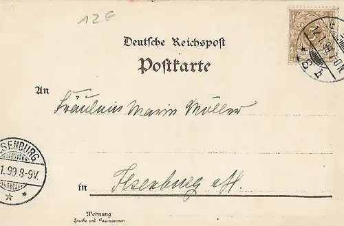 AK Gruss aus Berlin. Kaiser Wilhelm Denkmal. ca. 1899, Postkarte, gut