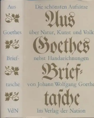 Buch: Aus Goethes Brieftasche, Goethe, Johann Wolfgang. 1978, Verlag der Nation