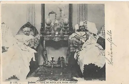 AK Damascus. Beds of rest in a hot bath. ca. 1915, Postkarte, gebraucht, gut