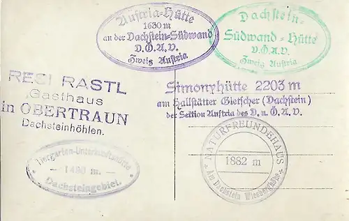 AK Austria Hütte, Dachstein. ca. 1923, Postkarte, gebraucht, gut