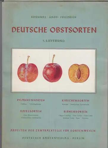 Buch: Deutsche Obstsorten- 7. Lieferung, Krümmel / Groh / Friedrich, 1958, gut