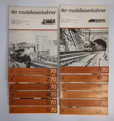 12 Hefte Der Modelleisenbahner Nr. 1-12/1970, Jahrgang 19, transpress, komplett