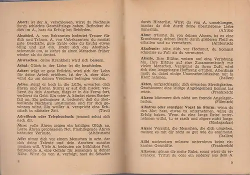 Buch: Traumbuch, Stein, Irmgard von. 1949, Verlag J. A. K. Sieber