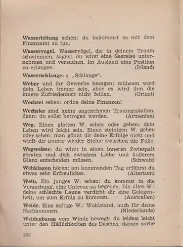 Buch: Traumbuch, Stein, Irmgard von. 1949, Verlag J. A. K. Sieber