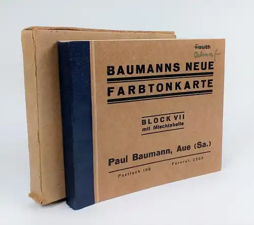 Buch: Baumanns neue Farbtonkarte, Block VII mit Mischtabelle. Baumann, Paul, Aue