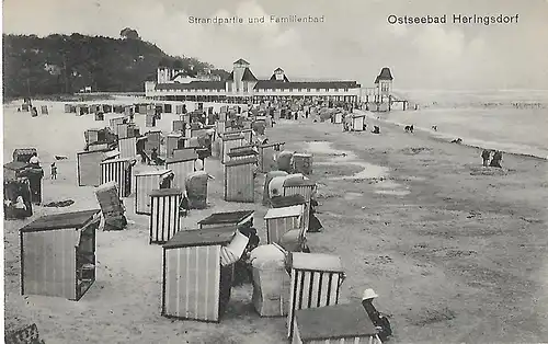 AK Ostseebad Heringsdorf. Strandpartie und Familienbad. ca. 1913, gut