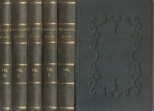 Buch: Critical and Historical Essays, Macaulay, 5 Bände, 1850, B. Tauchnitz