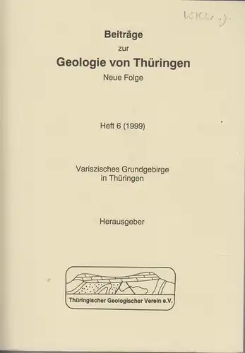 Buch: Beiträge zur Geologie von Thüringen. Neue Folge Heft 6. 2000