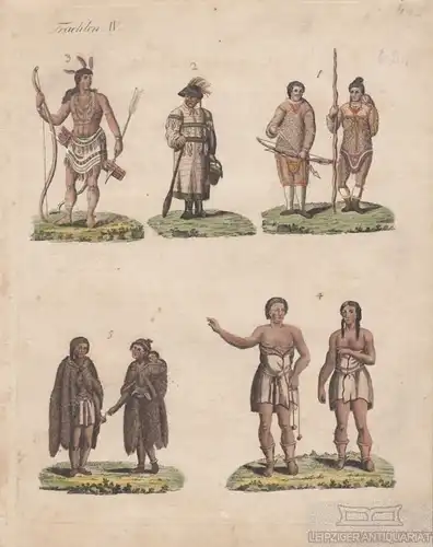 Trachten. Tafel IV. Indianer, Kupferstich, Bertuch. Kunstgrafik, 1805