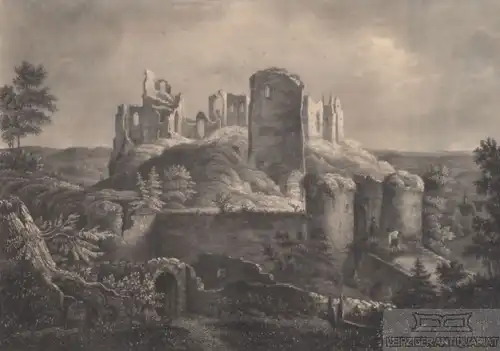 Burg Altenstein in Franken. aus Meyers Universum, Stahlstich. Kunstgrafik, 1850