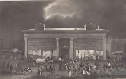 La Morgue in Paris. aus Meyers Universum, Stahlstich. Kunstgrafik, 1850