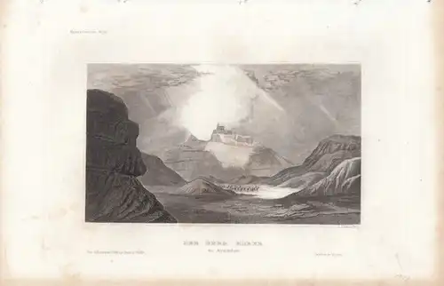 Der Berg Horeb in Arabien. aus Meyers Universum, Stahlstich. Kunstgrafik, 1850