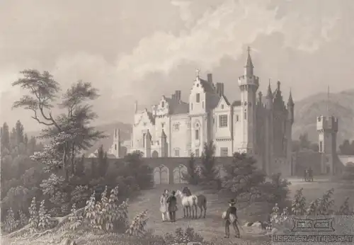 Abbotsford. aus Meyers Universum, Stahlstich. Kunstgrafik, 1850, gebraucht, gut