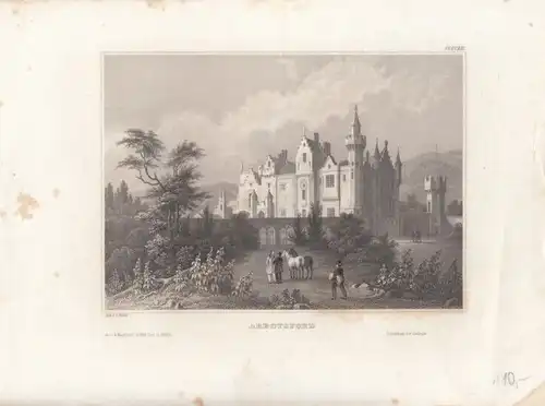 Abbotsford. aus Meyers Universum, Stahlstich. Kunstgrafik, 1850, gebraucht, gut