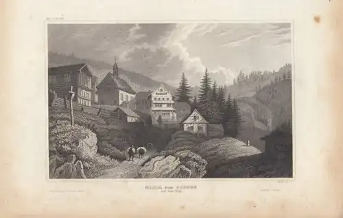 Maria zum Schnee auf dem Rigi. aus Meyers Universum, Stahlstich. Kunstgrafik