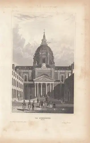 La Sorbonne. aus Meyers Universum, Stahlstich. Kunstgrafik, 1850, gebraucht, gut