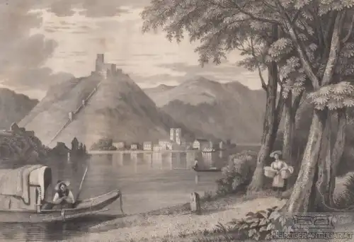 Lugo. aus Meyers Universum, Stahlstich. Kunstgrafik, 1850, gebraucht, gut