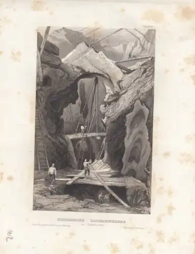 Kupfermine Katharinenberg in Schweden. aus Meyers Universum, Stahlstich. 1850