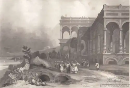Ghazipore. aus Meyers Universum, Stahlstich. Kunstgrafik, 1850, gebraucht, gut