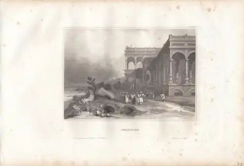 Ghazipore. aus Meyers Universum, Stahlstich. Kunstgrafik, 1850, gebraucht, gut