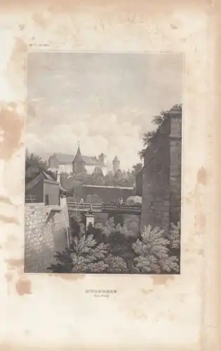 Nürnberg (die Burg). aus Meyers Universum, Stahlstich. Kunstgrafik, ca. 1850