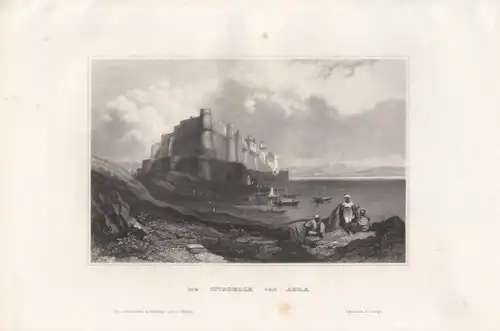 Die Citadelle von Agra. aus Meyers Universum, Stahlstich. Kunstgrafik, 1850