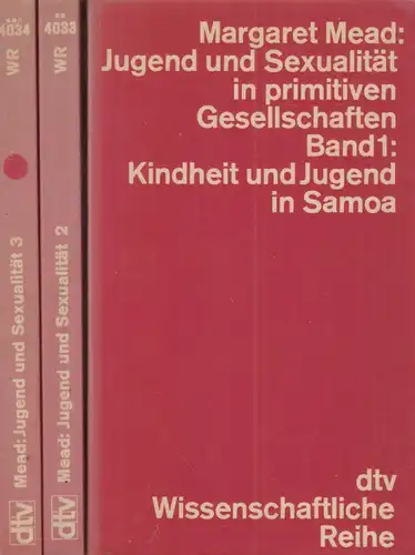 Buch: Jugend und Sexualität in primitiven Gesellschaften. Margaret Mead, 3 Bände