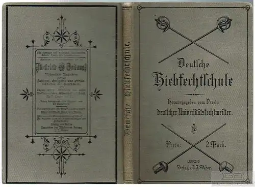 Buch: Deutsche Hiebfechtschule für Korb- und Glockenrapier, Agatha. 1887