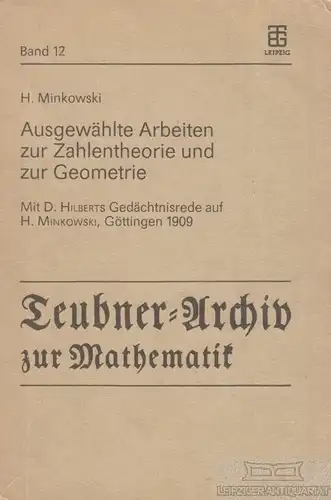 Buch: Ausgewählte Arbeiten zur Zahlentheorie und Geometrie, Minkowski, H. 1989