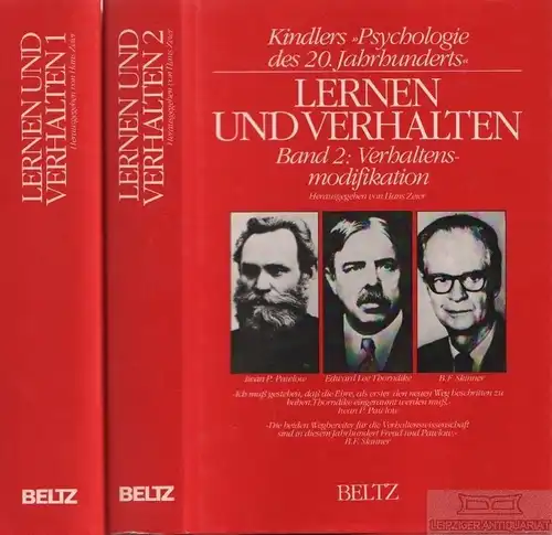 Buch: Lernen und Verhalten, Zeier, Hans. 2 Bände, 1984, Beltz Verlag