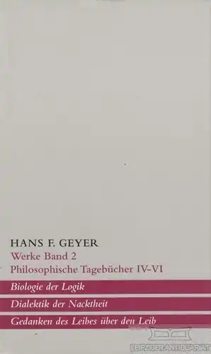 Buch: Philosophische Tagebücher IV-VI, Geyer, Hans F. Werke, 1997