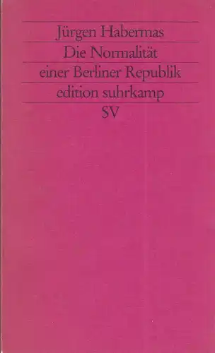 Buch: Die Normalität einer Berliner Republik, Habermas, Jürgen. 1995