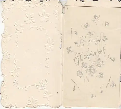 Klappkarte Hochzeit, Karte. Karte, ca. 1900, Gesendet von Familie Conrath