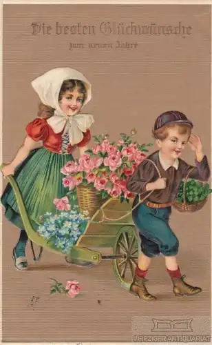 AK Die besten Glückwünsche zum neuen Jahre, Postkarte. Neujahrskarte, 1910