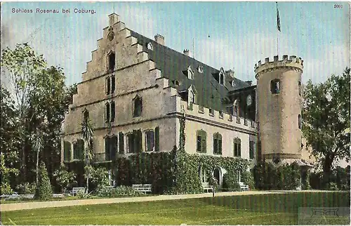 AK Schloss Rosenau bei Coburg. ca. 1913, Postkarte. Serien Nr, ca. 1913