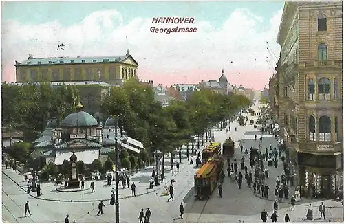 AK Hannover. Georgstrasse. ca. 1909, Postkarte. Ca. 1909, Verlag Georg Kugelmann