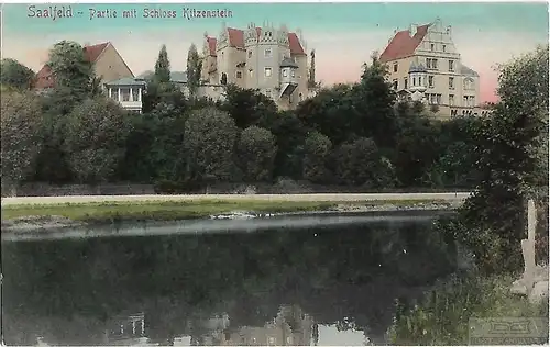 AK Saalfeld. Partie mit Schloss Kitzenstein. ca. 1912, Postkarte. Serien Nr